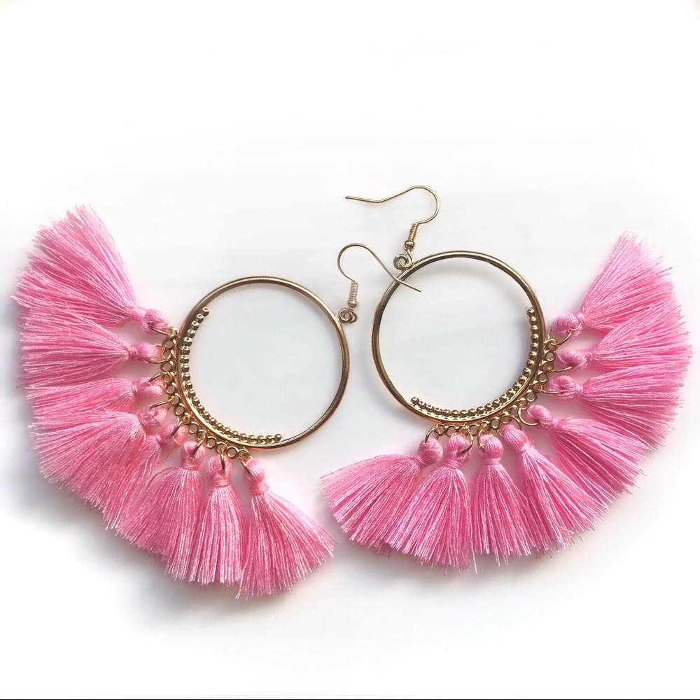 “Arriba!” Boho Tassel Hoop Fun Cute Fringe Earring - Picture 16 of 16